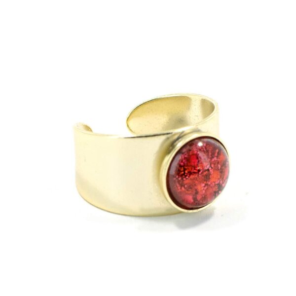 Bohemia Ring 01 Vergoldet 29 Rot
