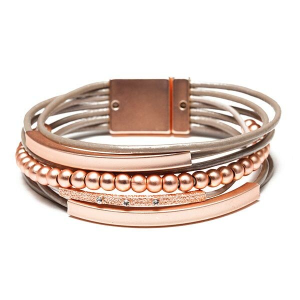 String Armband 20 Rosévergoldet matt