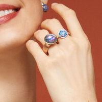 Bohemia Ring 02 Rodhiniert 25 Blau-Braun