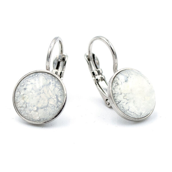 Bohemia Ohrring 08 Rhodiniert 01 Weiß