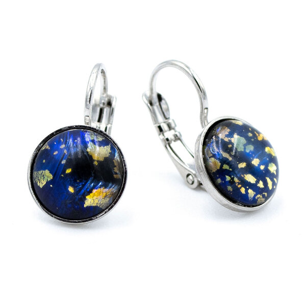 Bohemia Ohrring 08 Rhodiniert 21 Goldblau