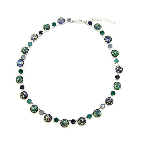 Bohemia Kette 01 Rhodiniert 19 Dark Green