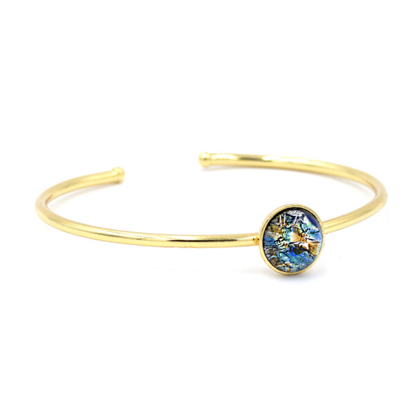 Bohemia Armreif 03 Vergoldet 18 Indi-Blau