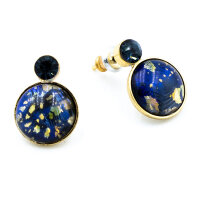 Bohemia Ohrring 07 Edelstahl Vergoldet 21 Goldblau