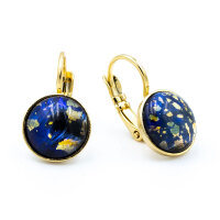 Bohemia Ohrring 08 Edelstahl Vergoldet 21 Goldblau