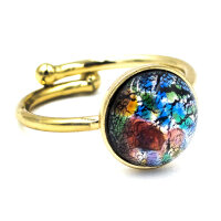 Bohemia Ring 02 Edelstahl Vergoldet 17 Multi