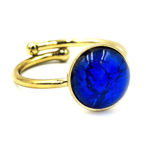 Bohemia Ring 02 Edelstahl Vergoldet 20 Blau
