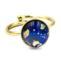 Bohemia Ring 02 Edelstahl Vergoldet 21 Goldblau