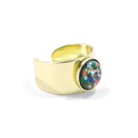 Bohemia Ring 01 Edelstahl Vergoldet 17 Multi