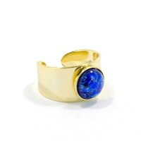 Bohemia Ring 01 Edelstahl Vergoldet 20 Blau