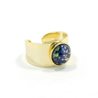 Bohemia Ring 01 Edelstahl Vergoldet 21 Goldblau