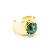 Bohemia Ring 01 Edelstahl Vergoldet 28 Tannengrün