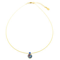 Bohemia Kette 03 Edelstahl Vergoldet 17 Multi