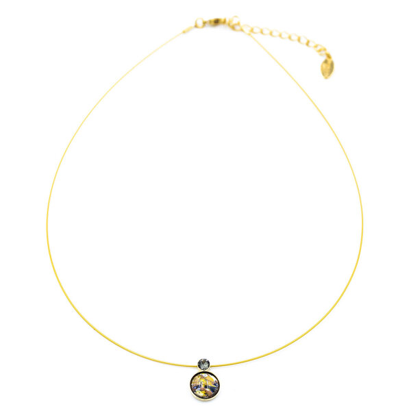 Bohemia Kette 03 Edelstahl Vergoldet 27 Bernstein