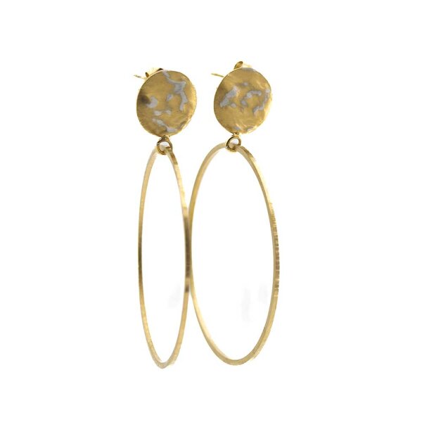 Pura Recycled Ohrring 04 Edelstahl gold satiniert