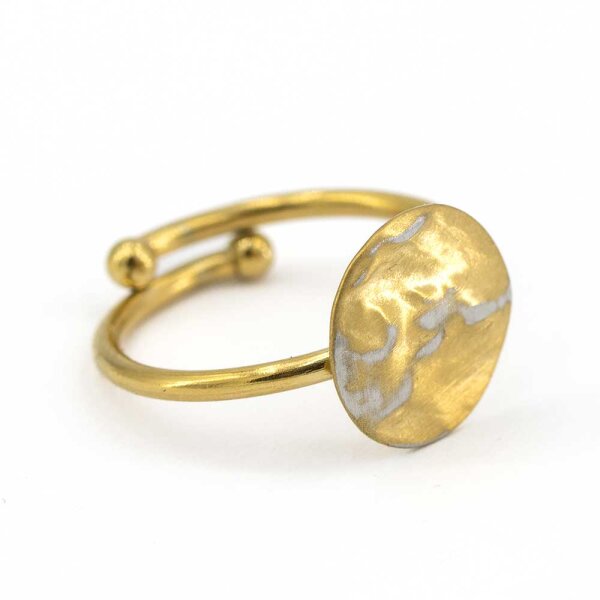Pura Recycled Ring 01 Edelstahl gold satiniert