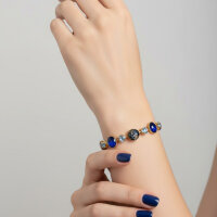 Bohemia Armband 01 Edelstahl Vergoldet 31 Blue Lapis - Julia