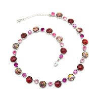Bohemia Kette 01 Rhodiniert 21 Pink